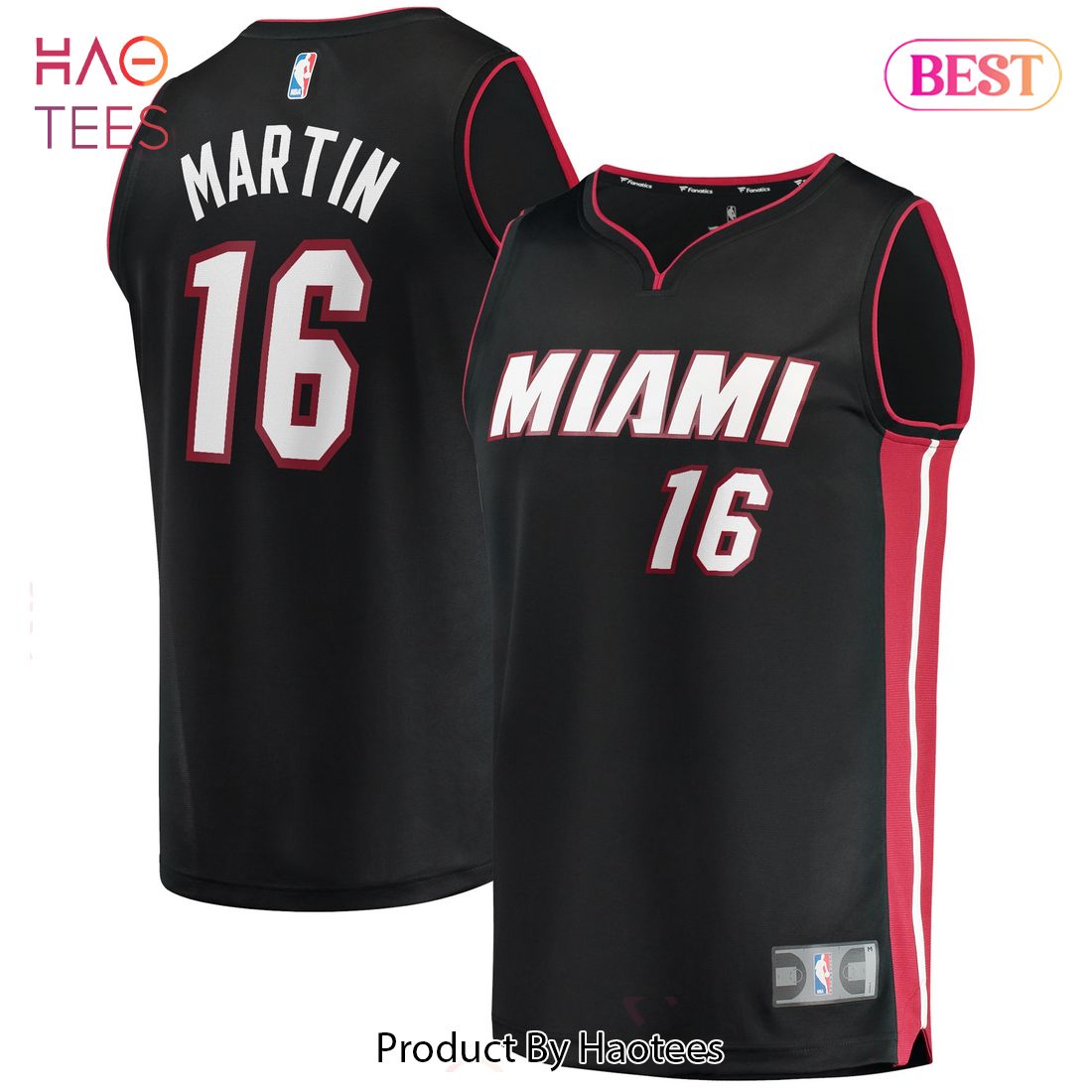 Caleb Martin Miami Heat Fanatics Branded 2021 22 Fast Break Replica Jersey Icon Edition Black