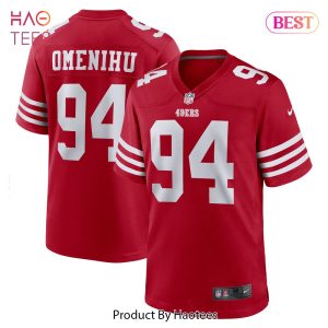 Men's San Francisco 49ers Charles Omenihu Nike Scarlet Game Player Jersey