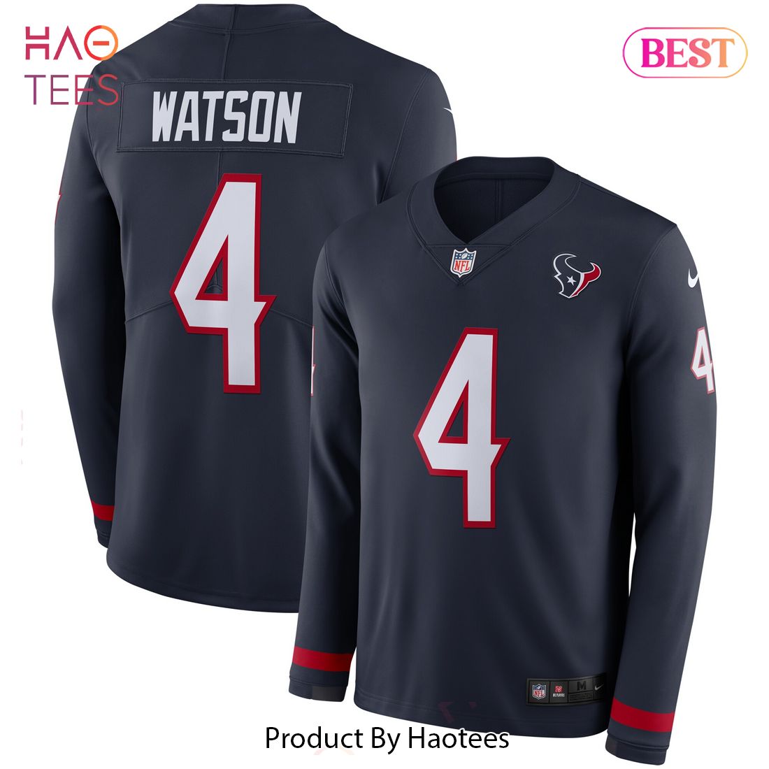 Deshaun Watson Houston Texans Nike Therma Long Sleeve Player Jersey Navy Luxury Store