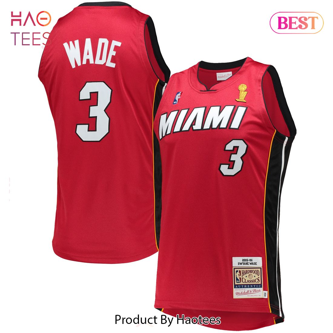 Dwyane Wade Miami Heat Mitchell & Ness 2005-06 Hardwood Classics Authentic Jersey Red