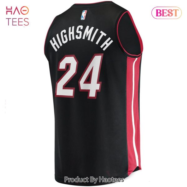 Haywood Highsmith Miami Heat Fanatics Branded 2021 22 Fast Break Replica Jersey Icon Edition Black