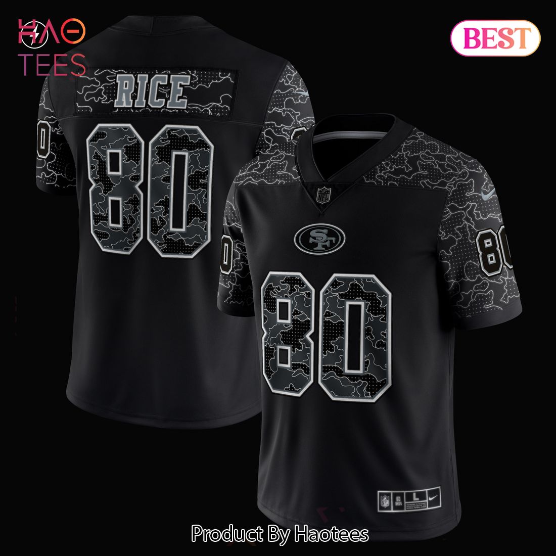 Jerry Rice San Francisco 49ers Nike Retired Player RFLCTV Limited Jersey Black Luxury Store