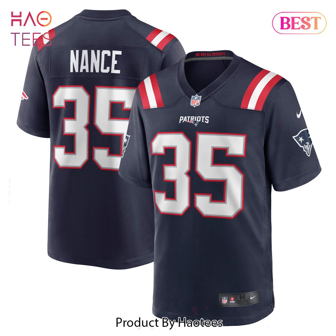 Jim Nance New England Patriots Nike Retired Player Jersey Navy