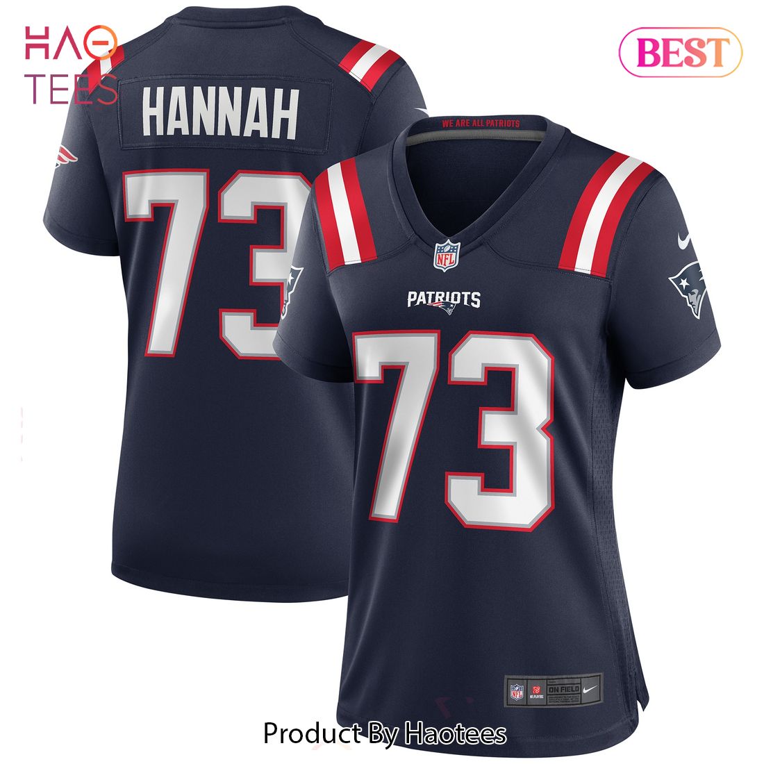 John Hannah New England Patriots Nike Women’s Game Retired Player Jersey Navy