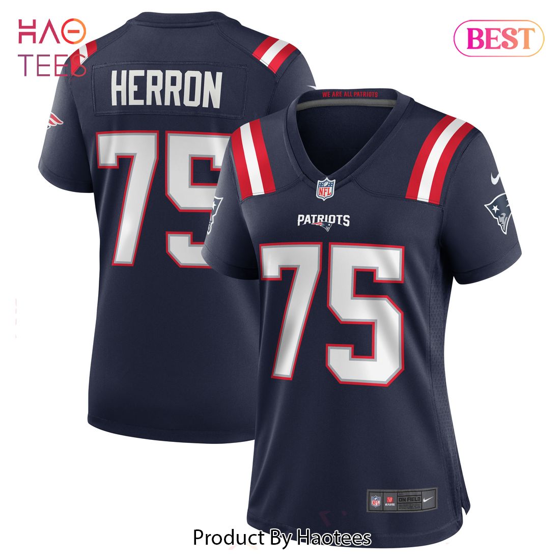 Justin Herron New England Patriots Nike Women’s Team Game Jersey Navy Luxury Store