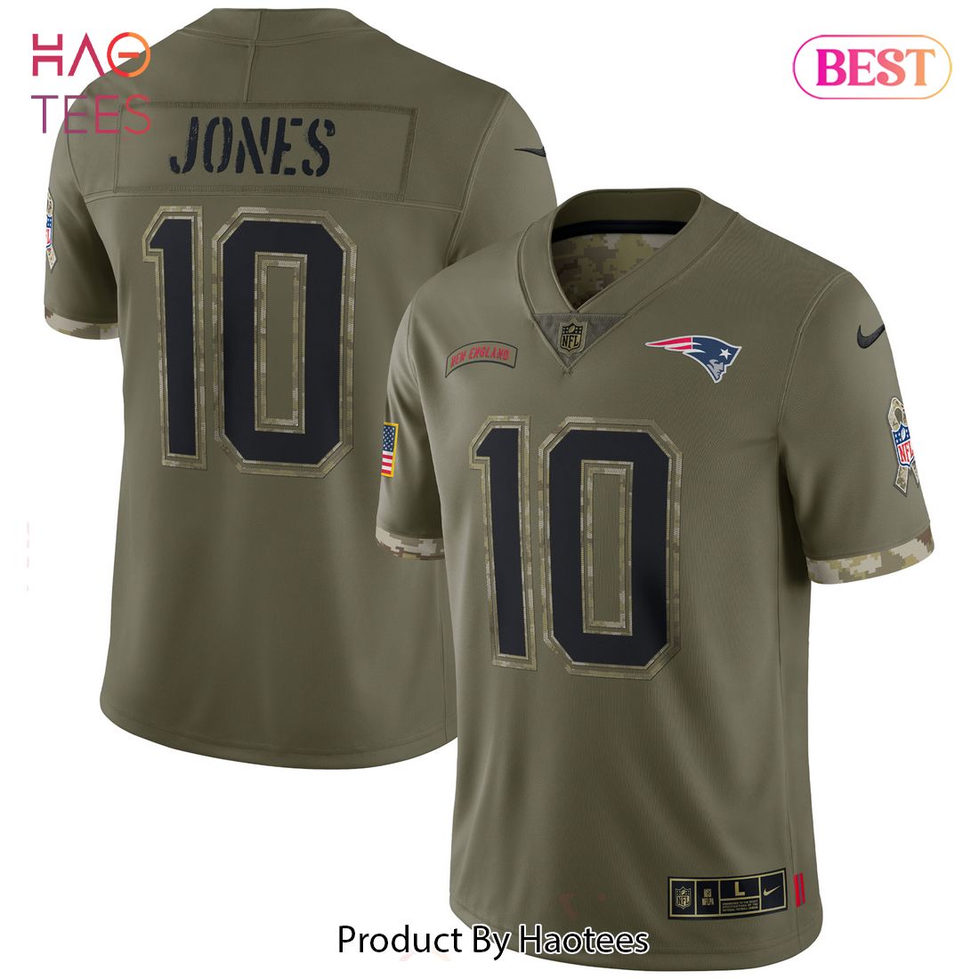 Mac Jones New England Patriots Nike 2022 Salute To Service Limited Jersey Olive Luxury Store