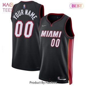 Miami Heat Nike 2021 22 Diamond Swingman Custom Jersey Icon Edition Black