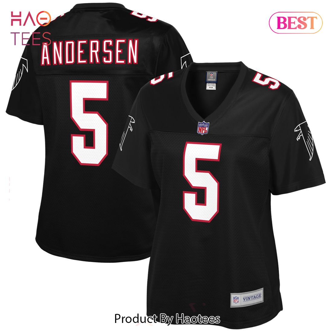 Morten Andersen Atlanta Falcons NFL Pro Line Women’s Retired Player Jersey Black