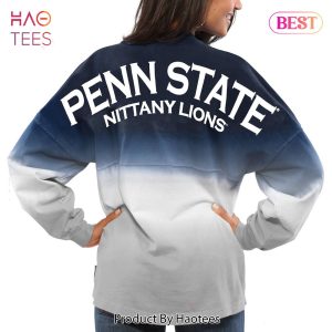 Penn State Nittany Lions Women’s Ombre Long Sleeve Dip-Dyed Spirit Jersey Navy