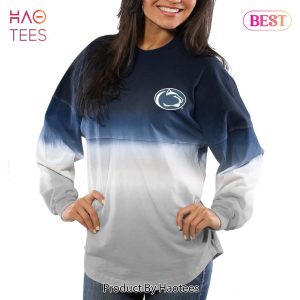 Penn State Nittany Lions Women’s Ombre Long Sleeve Dip-Dyed Spirit Jersey Navy