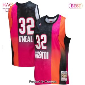 Shaquille O’Neal Miami Heat Mitchell & Ness 2005 06 Hardwood Classics Fadeaway Swingman Player Jersey Pink Black Shaquille O’Neal Miami Heat Mitchell & Ness 2005 06 Hardwood Classics Fadeaway Swingman Player Jersey Pink Black