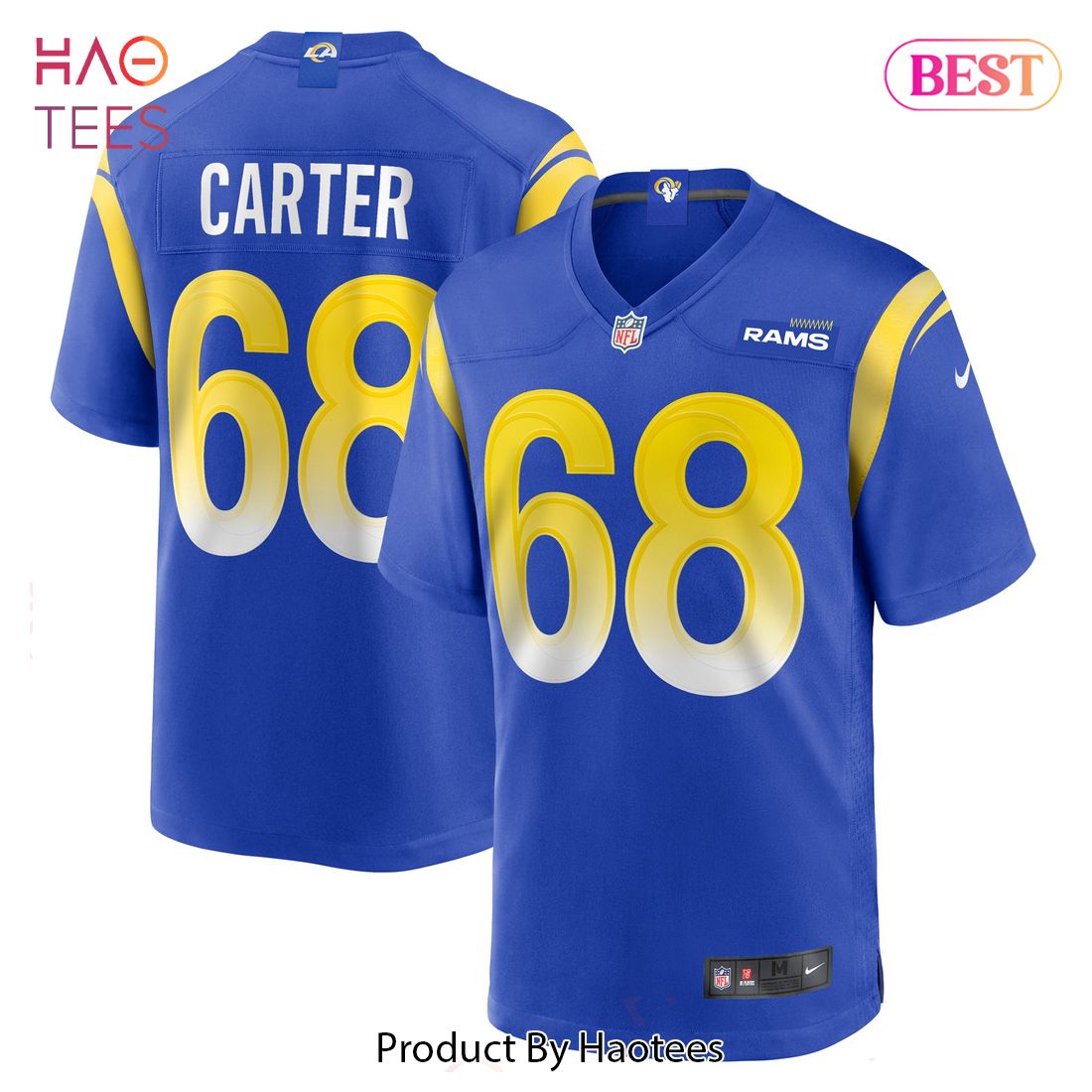 T.J. Carter Los Angeles Rams Nike Game Player Jersey Royal Luxury Store