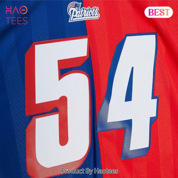 Tedy Bruschi New England Patriots Mitchell & Ness 1996 Split Legacy Replica Jersey Royal Red