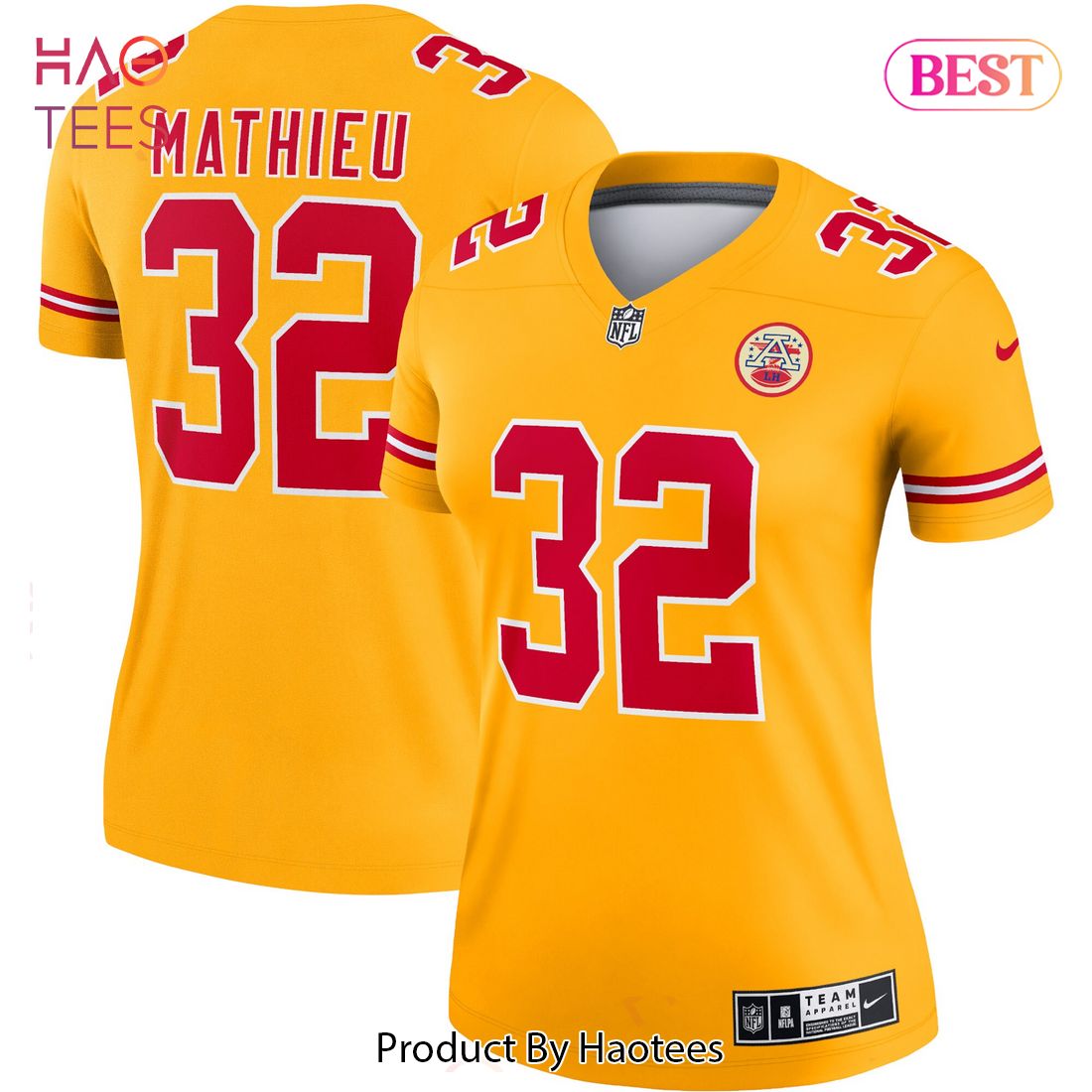 Tyrann Mathieu Kansas City Chiefs Nike Women’s Inverted Legend Jersey Gold Luxury Store