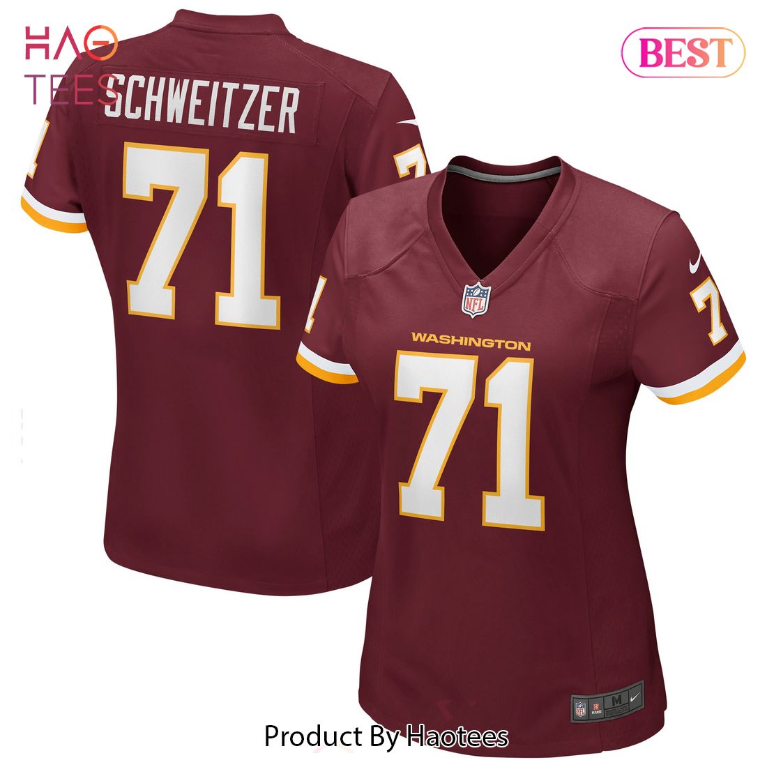 Wes Schweitzer Washington Football Team Nike Women’s Game Player Jersey -Burgundy Luxury Store