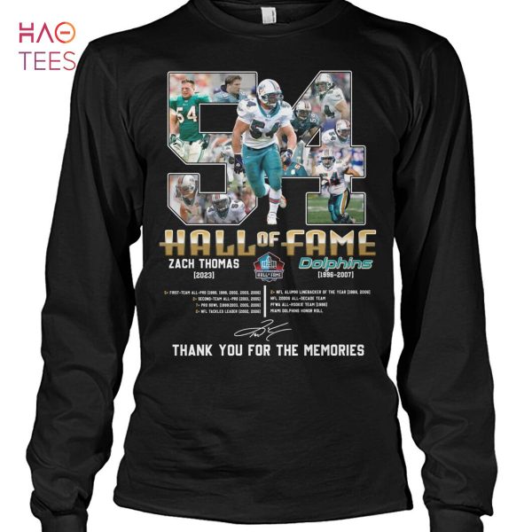 54 Hall Of Fame Zach Thomas Dolphins Thank You For The Memories Shirt