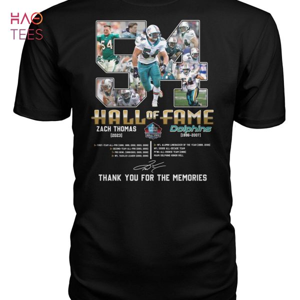 54 Hall Of Fame Zach Thomas Dolphins Thank You For The Memories Shirt