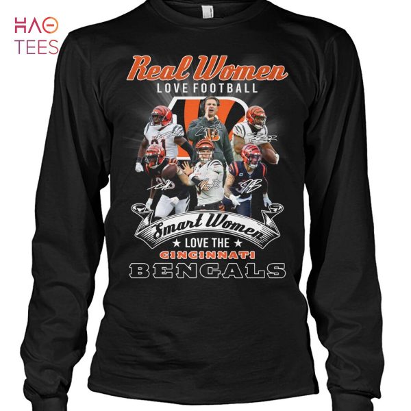Real Women Love Football Smart Women Cincinnati Bengals T Shirt