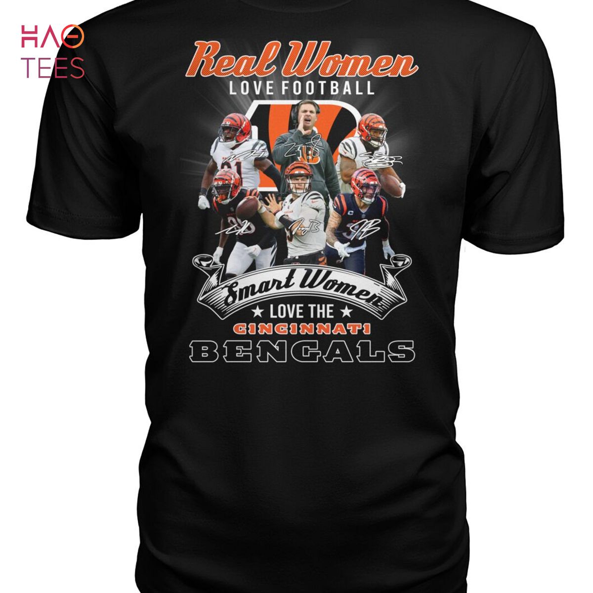 Real Women Love Football Smart Women Cincinnati Bengals T Shirt