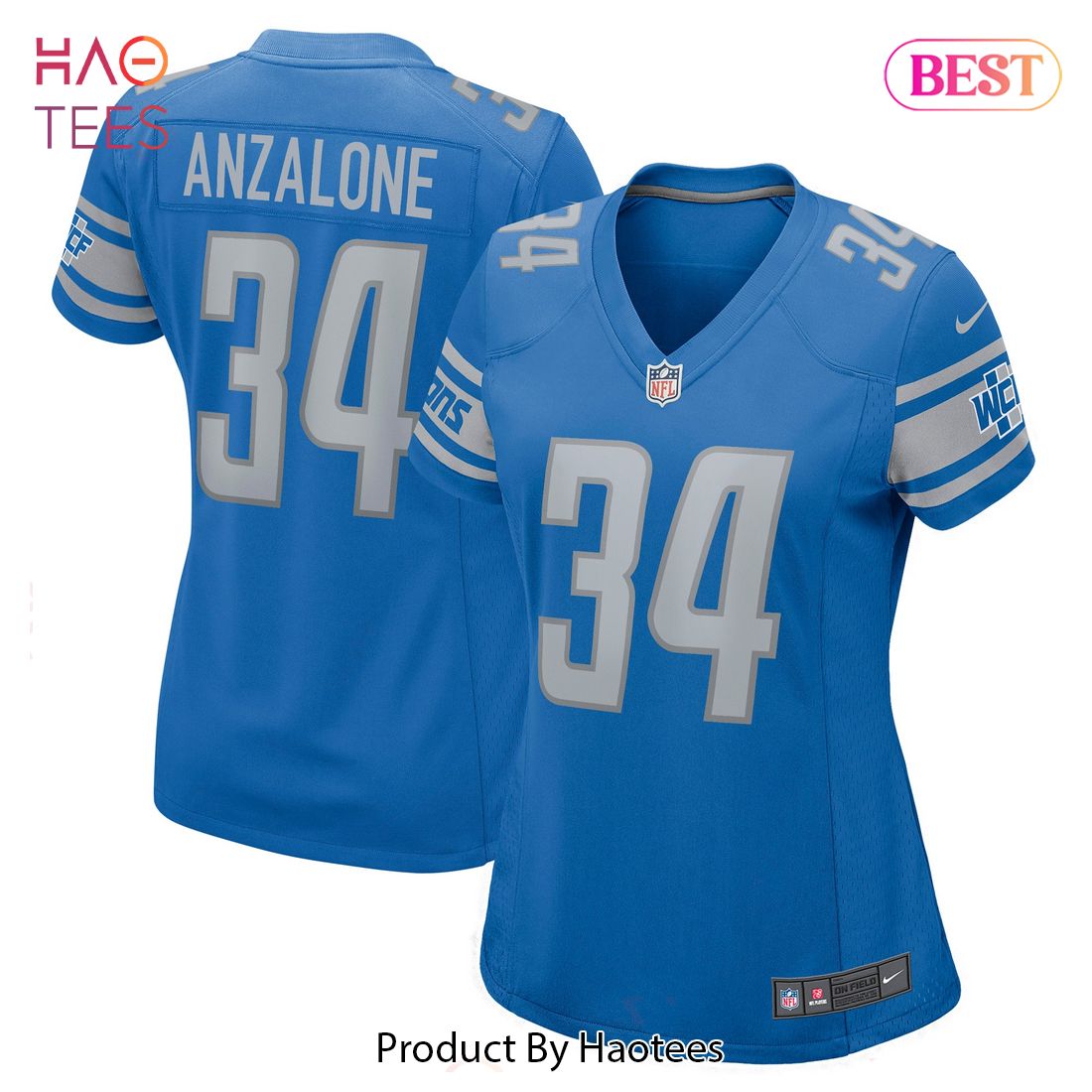 Alex Anzalone Detroit Lions Nike Women’s Game Jersey Blue