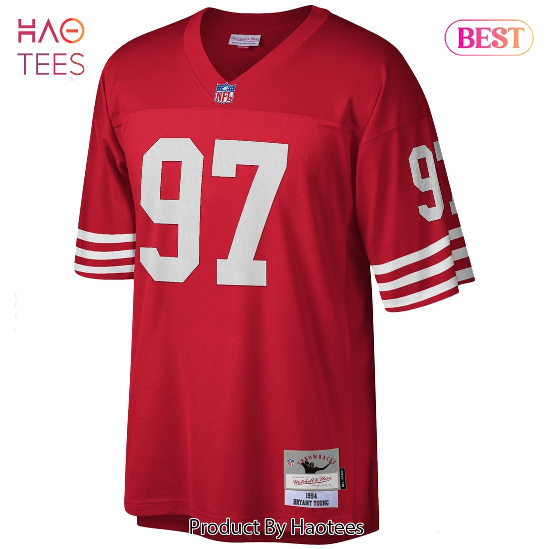 Bryant Young San Francisco 49ers Mitchell & Ness 1994 Legacy Replica Jersey Scarlet Bryant Young San Francisco 49ers Mitchell & Ness 1994 Legacy Replica Jersey Scarlet