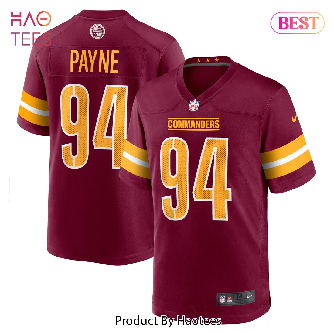 Da’Ron Payne Washington Commanders Nike Game Jersey Burgundy Luxury Store