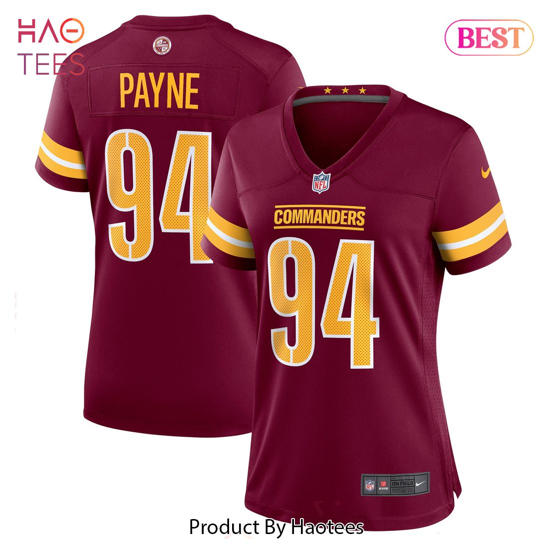 Daron Payne Washington Commanders Nike Women’s Player Game Jersey Burgundy Luxury Store