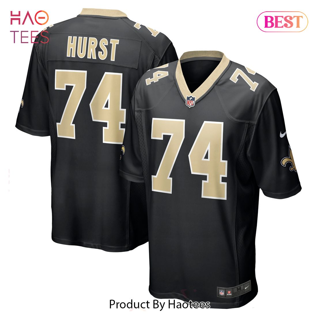 James Hurst New Orleans Saints Nike Game Jersey Black