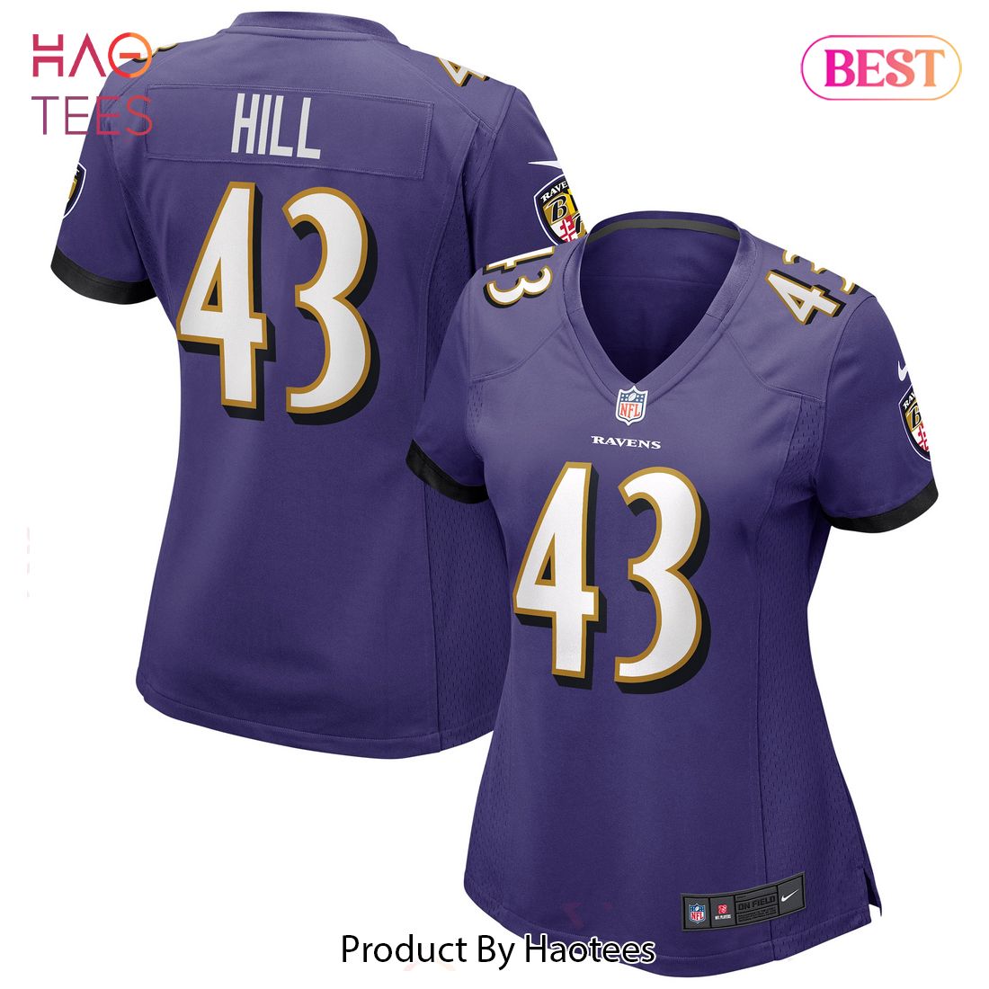 Justice Hill Baltimore Ravens Nike Women’s Game Jersey Purple Luxury Store