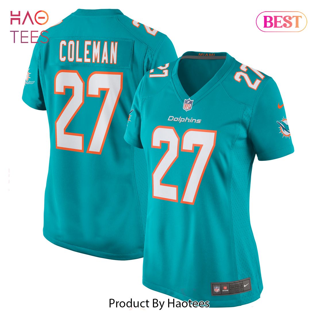 Justin Coleman Miami Dolphins Nike Women’s Game Jersey Aqua