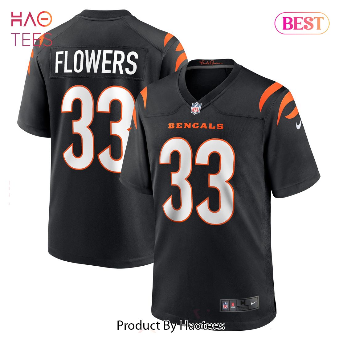 Tre Flowers Cincinnati Bengals Nike Game Jersey Black Luxury Store