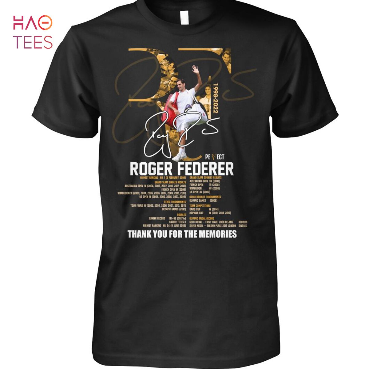 Roger Federer Thank You For The Memories T Shirt Unisex T Shirt