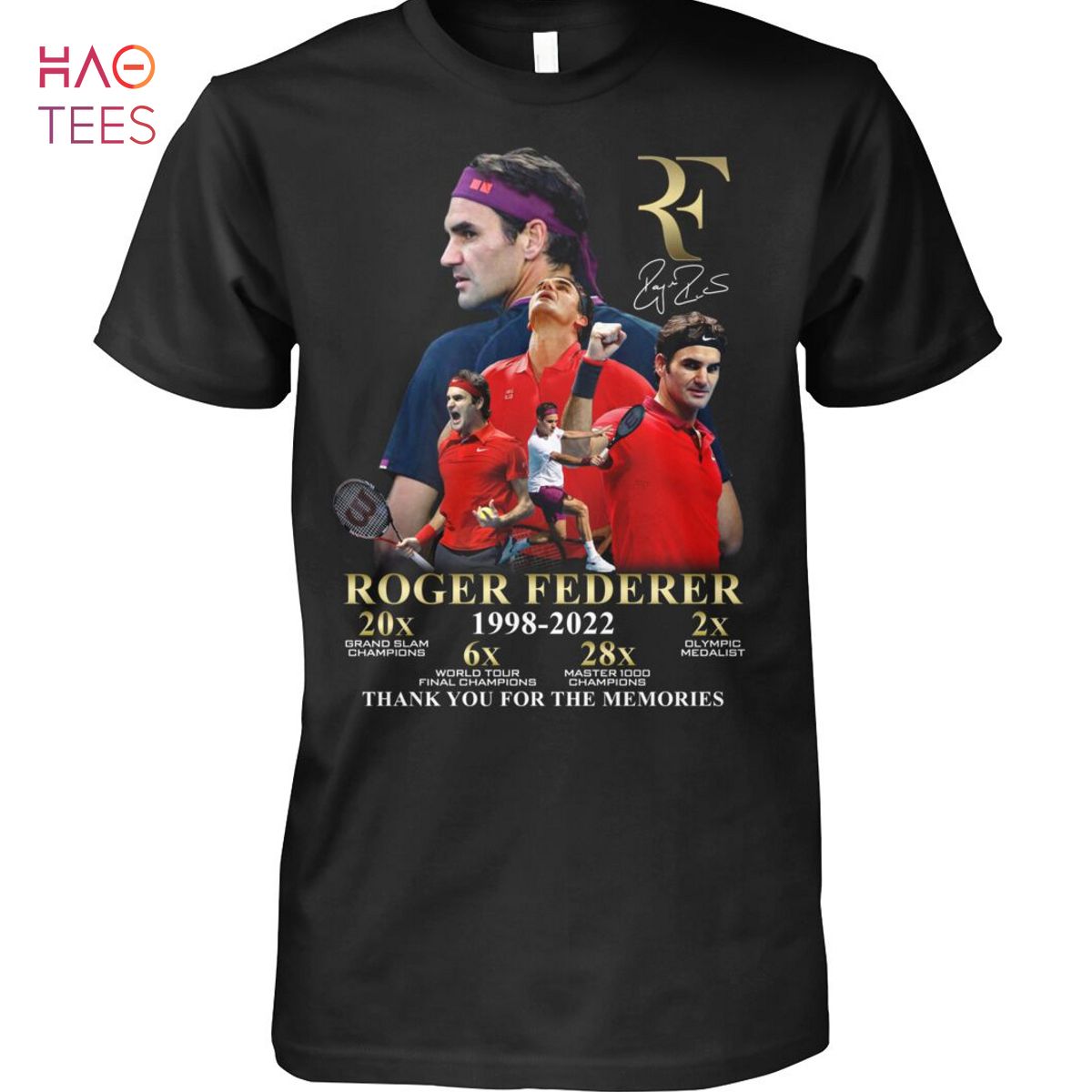 Roger Federer 1998 2022 Thank You For The Memories T Shirt Roger Federer 1998 2022 Thank You For The Memories T Shirt