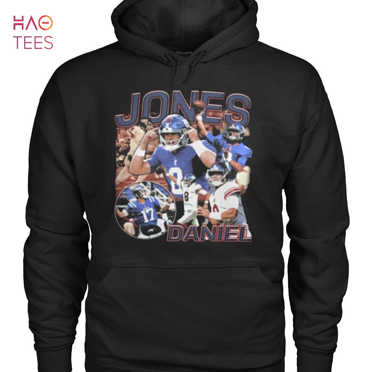 NY New York Giants Daniel Jones Jersey Style Hoodie Hoody Hooded