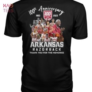 100 Anniversary 1883 2023 Arkansas Razorback Thank You For The Memories T Shirt