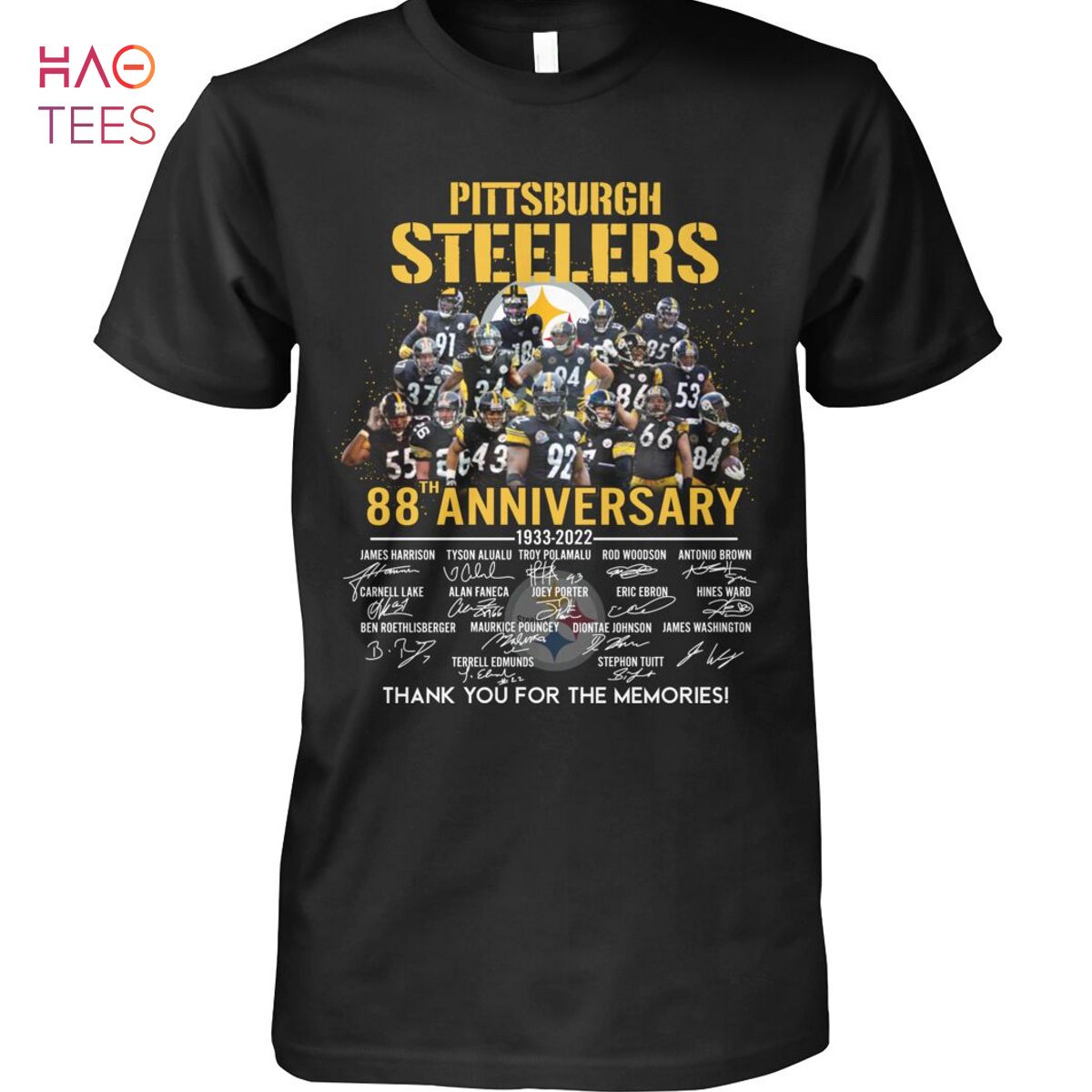 Pittsburgh Steelers 88 Anniversary 1933 2022 Thank You For The Memories T Shirt Unisex T Shirt