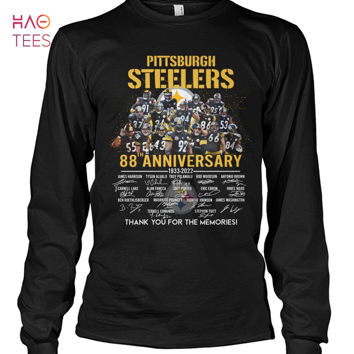 Pittsburgh Steelers 88 Anniversary 1933 2022 Thank You For The Memories T  Shirt Unisex T Shirt