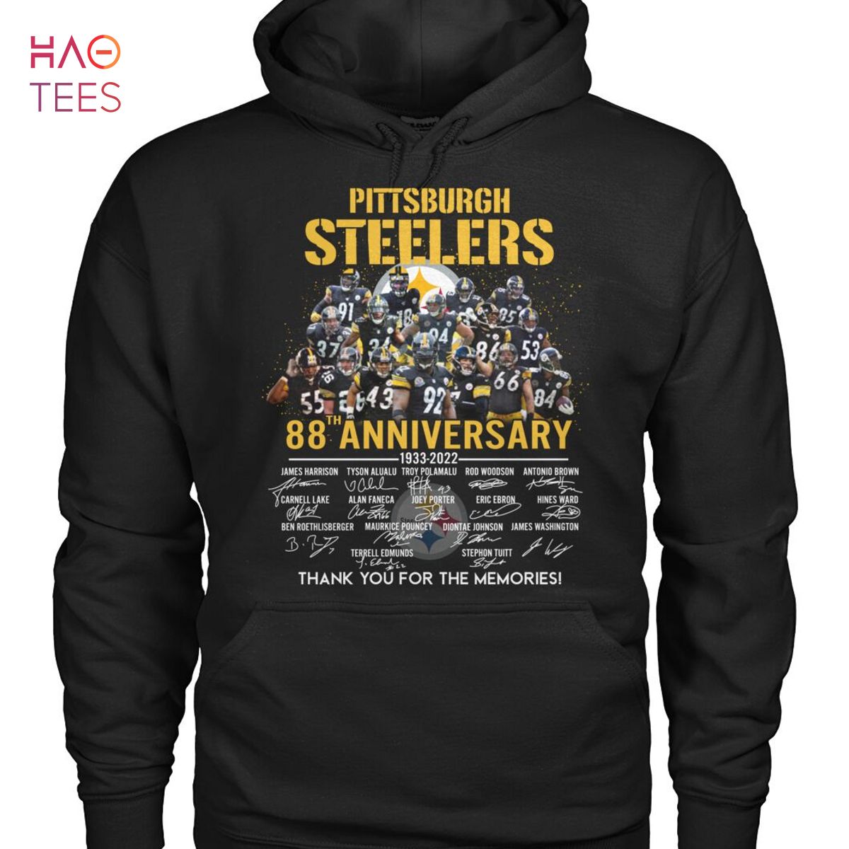 Pittsburgh Steelers 88th Anniversary 1933 2022 Thank You For The Memories  Shirt