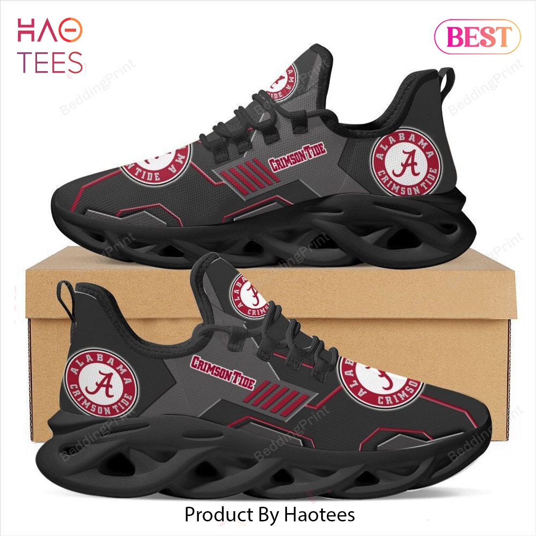 Alabama Crimson Tide NCAA Hot Black Color Max Soul Shoes Alabama Crimson Tide NCAA Hot Black Color Max Soul Shoes