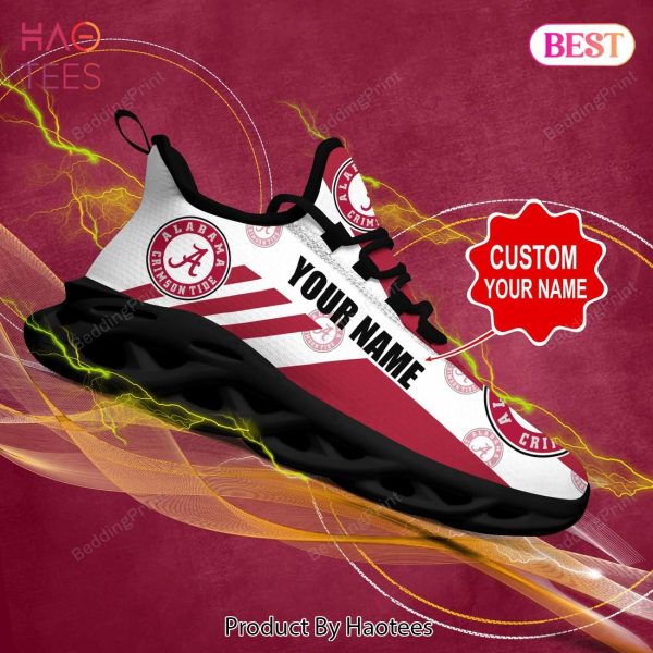 Alabama Crimson Tide NCAA Personalized Red White Max Soul Shoes