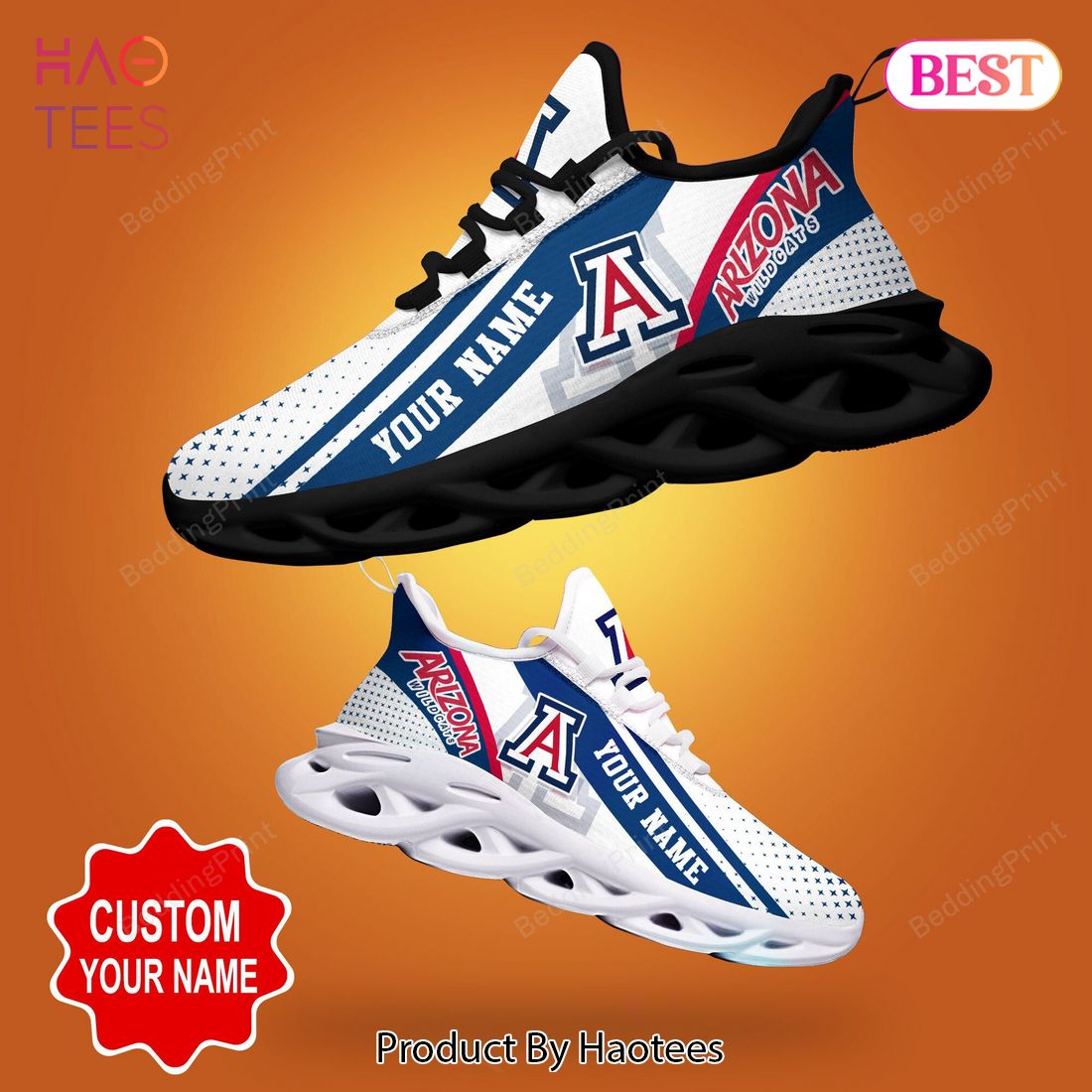 Arizona Wildcats NCAA Personalized White Mix Blue Max Soul Shoes Arizona Wildcats NCAA Personalized White Mix Blue Max Soul Shoes