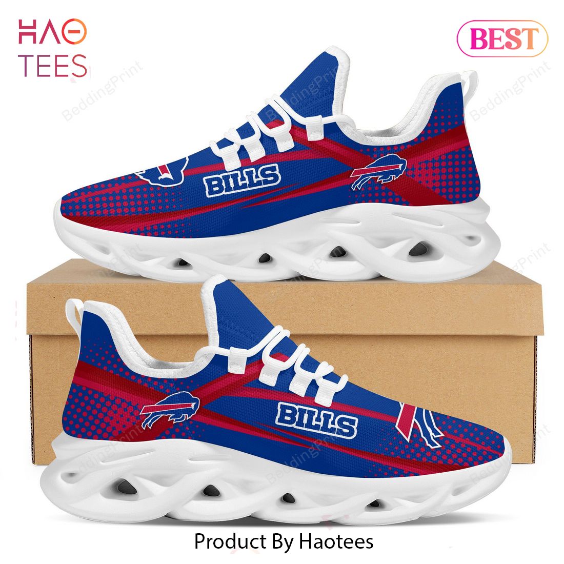 Buffalo Bills NFL Football Team Blue Mix Red Max Soul Shoes Buffalo Bills NFL Football Team Blue Mix Red Max Soul Shoes
