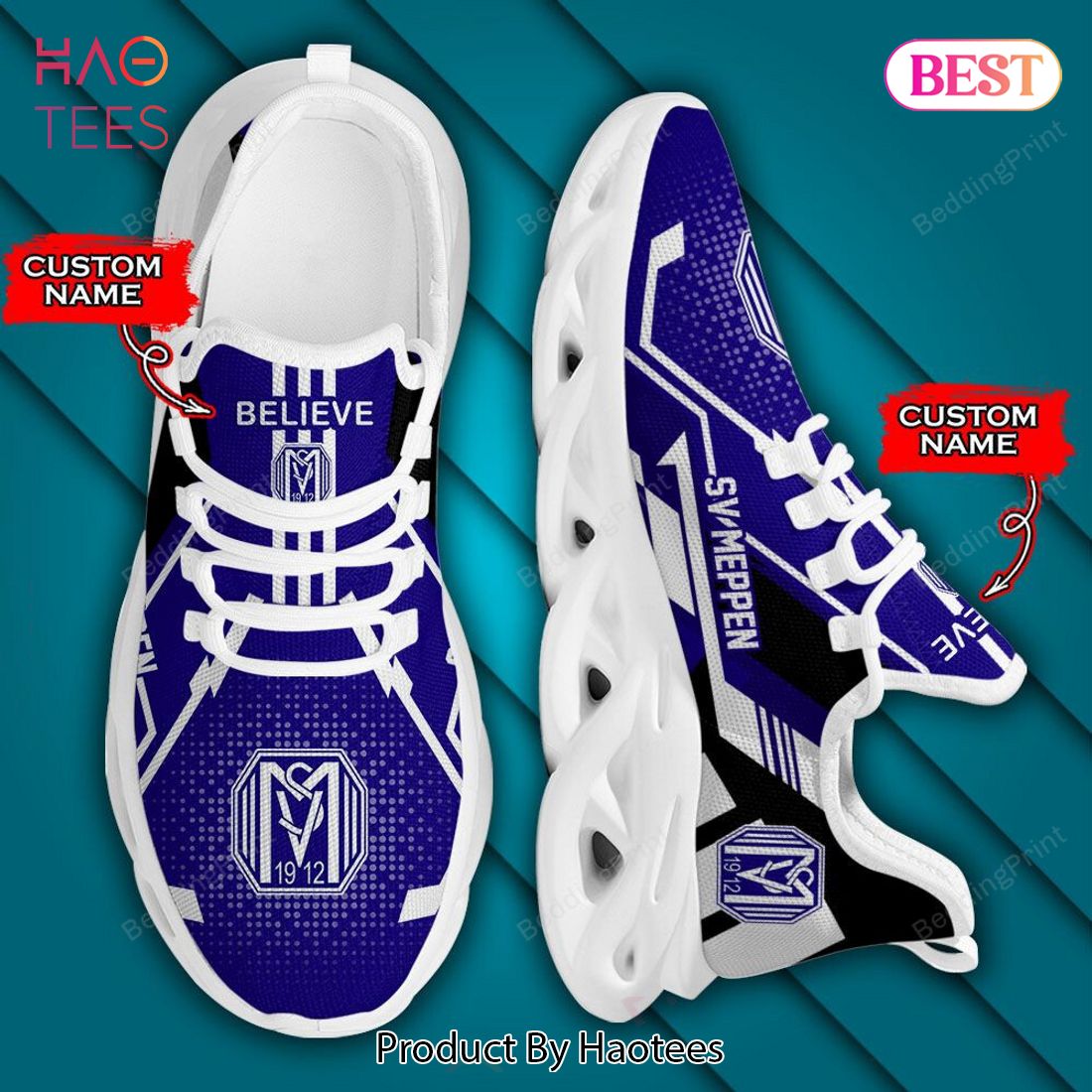 Personalize NFL New York Giants White Blue Max Soul Sneakers