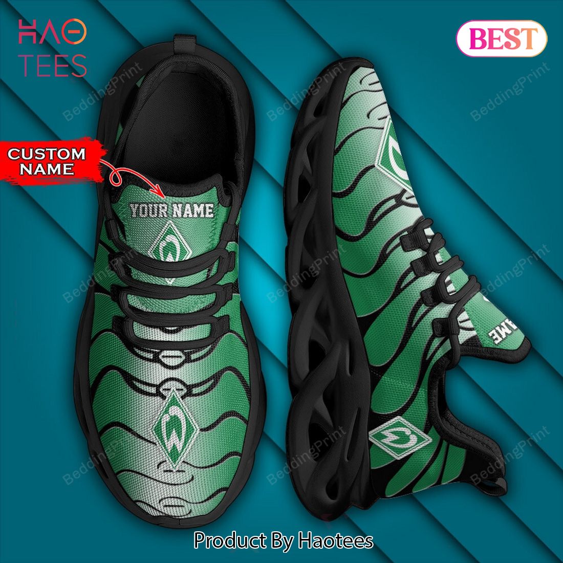 Bundesliga SV Werder Bremen Personalized Green Color Max Soul Shoes Bundesliga SV Werder Bremen Personalized Green Color Max Soul Shoes
