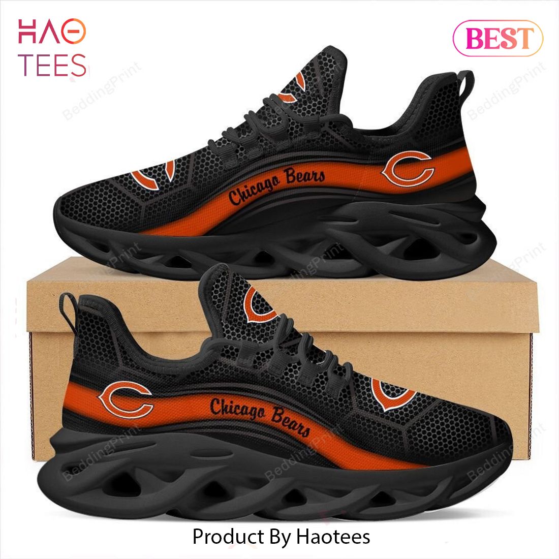 Chicago Bears NFL Hot Trend Black Orange Max Soul Shoes Chicago Bears NFL Hot Trend Black Orange Max Soul Shoes