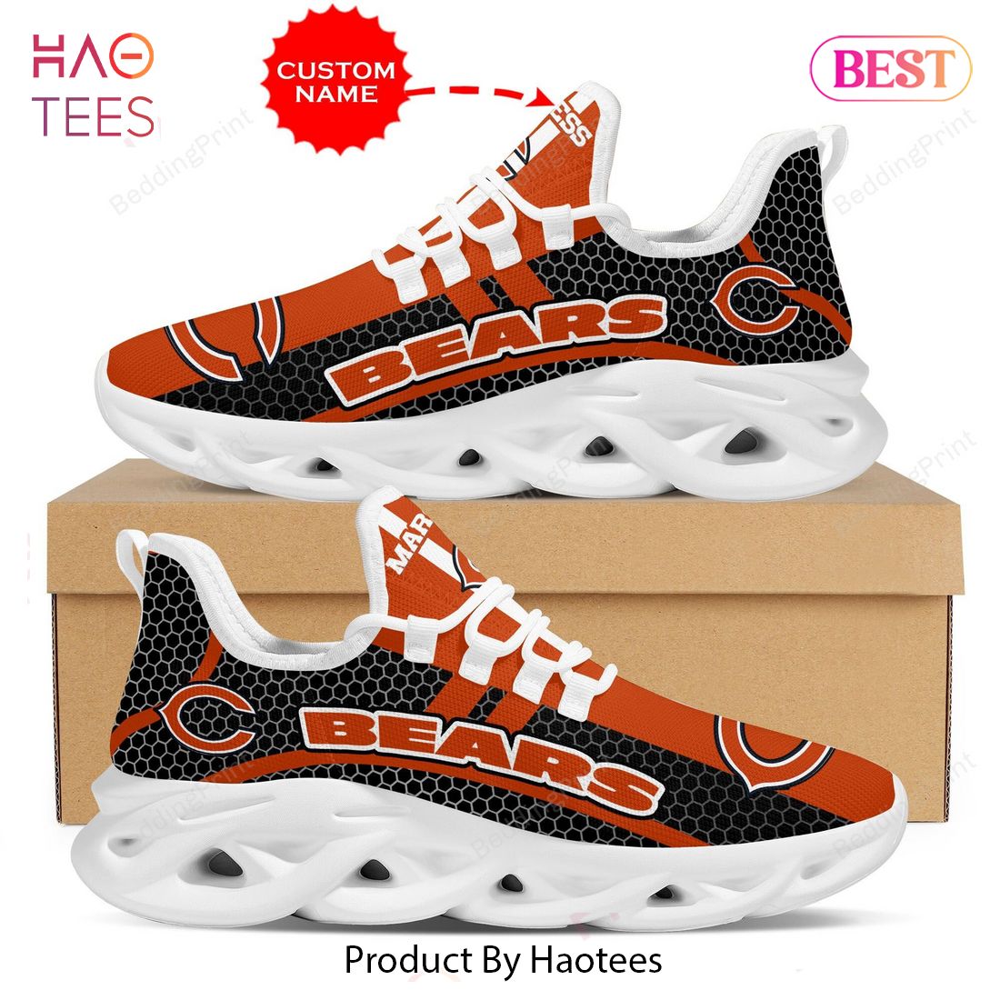 Chicago Bears NFL Orange Mix Black Max Soul Shoes Chicago Bears NFL Orange Mix Black Max Soul Shoes