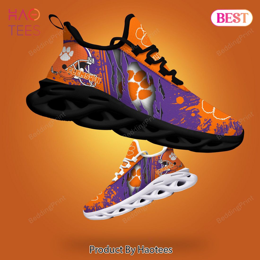 Clemson Tigers NCAA Hot Violet Mix Orange Max Soul Shoes Clemson Tigers NCAA Hot Violet Mix Orange Max Soul Shoes