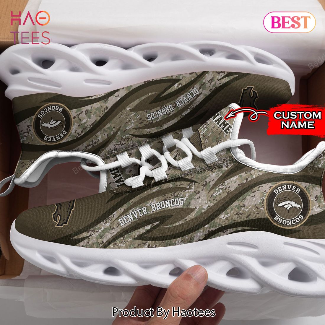 Denver Broncos NFL Brown Color Max Soul Shoes Denver Broncos NFL Brown Color Max Soul Shoes