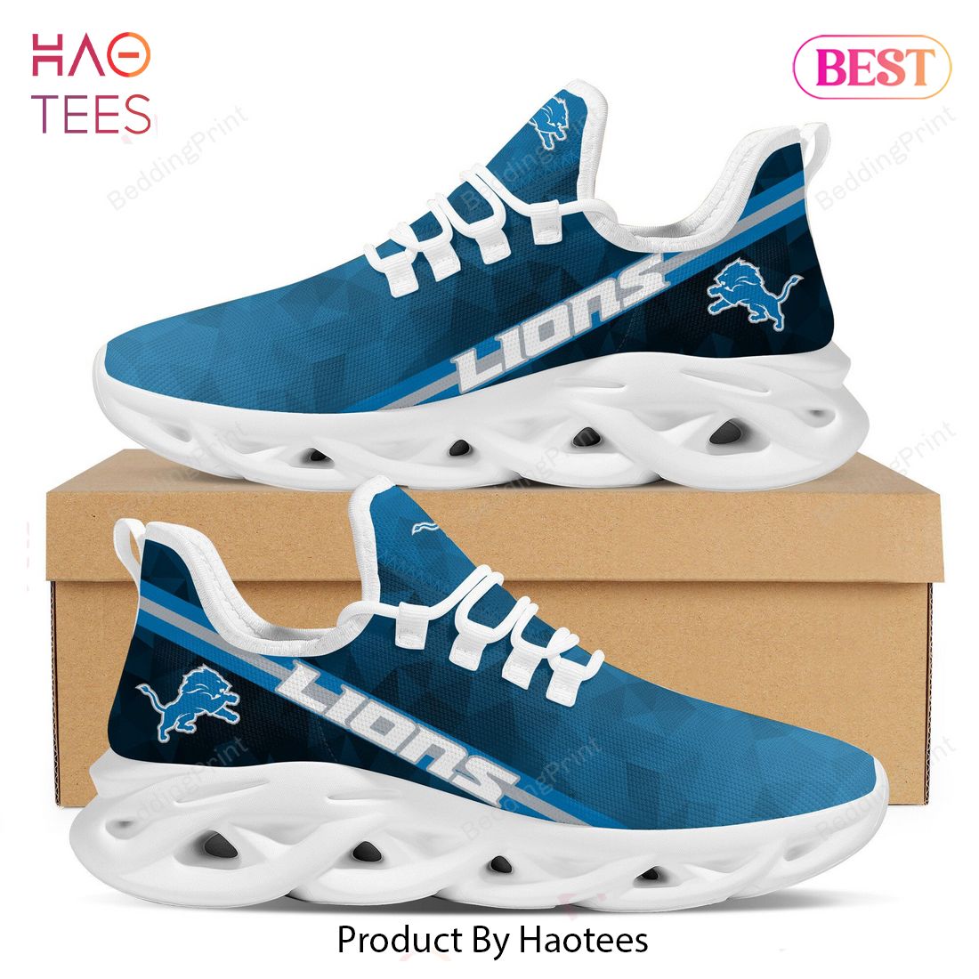 Detroit Lions NFL Custom Name Angle Wings Max Soul Shoes Trending