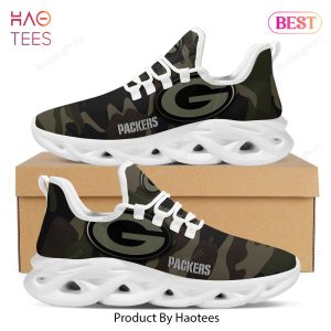 Green Bay Packers Camo Camouflage Design Trending Black Max Soul Shoes
